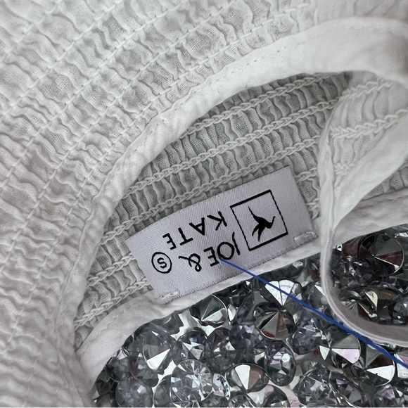 Joe & Kate tank top distressed ruffle frilly zip up side white cute boho shirt - Picture 8 of 8